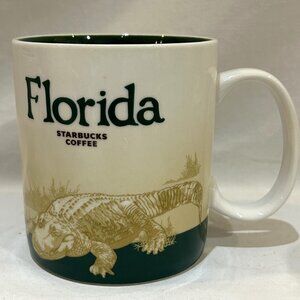 Starbucks 2010 Collector Series FLORIDA Alligator 16oz Ceramic Coffee Mug